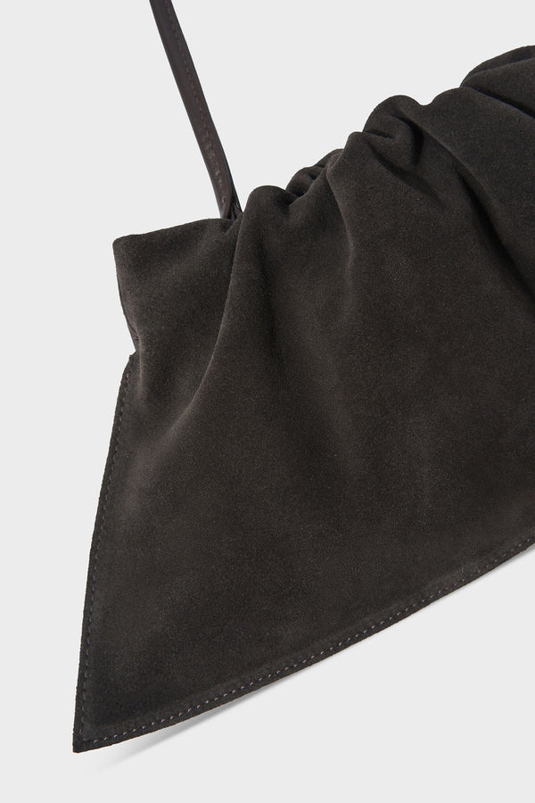 Mini Cloud Clutch Bag in Suede Dark Brown