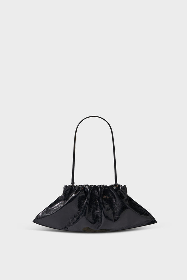 Mini Cloud Clutch Bag in Metallic Black