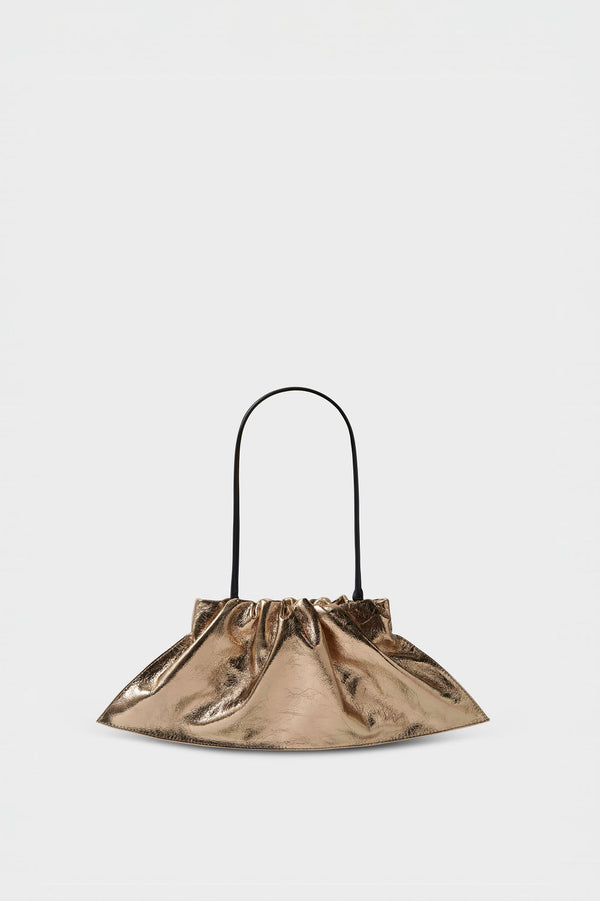 Mini Cloud Clutch Bag in Metallic Gold