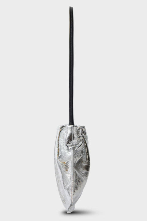 Mini Cloud Clutch Bag in Metallic Silver