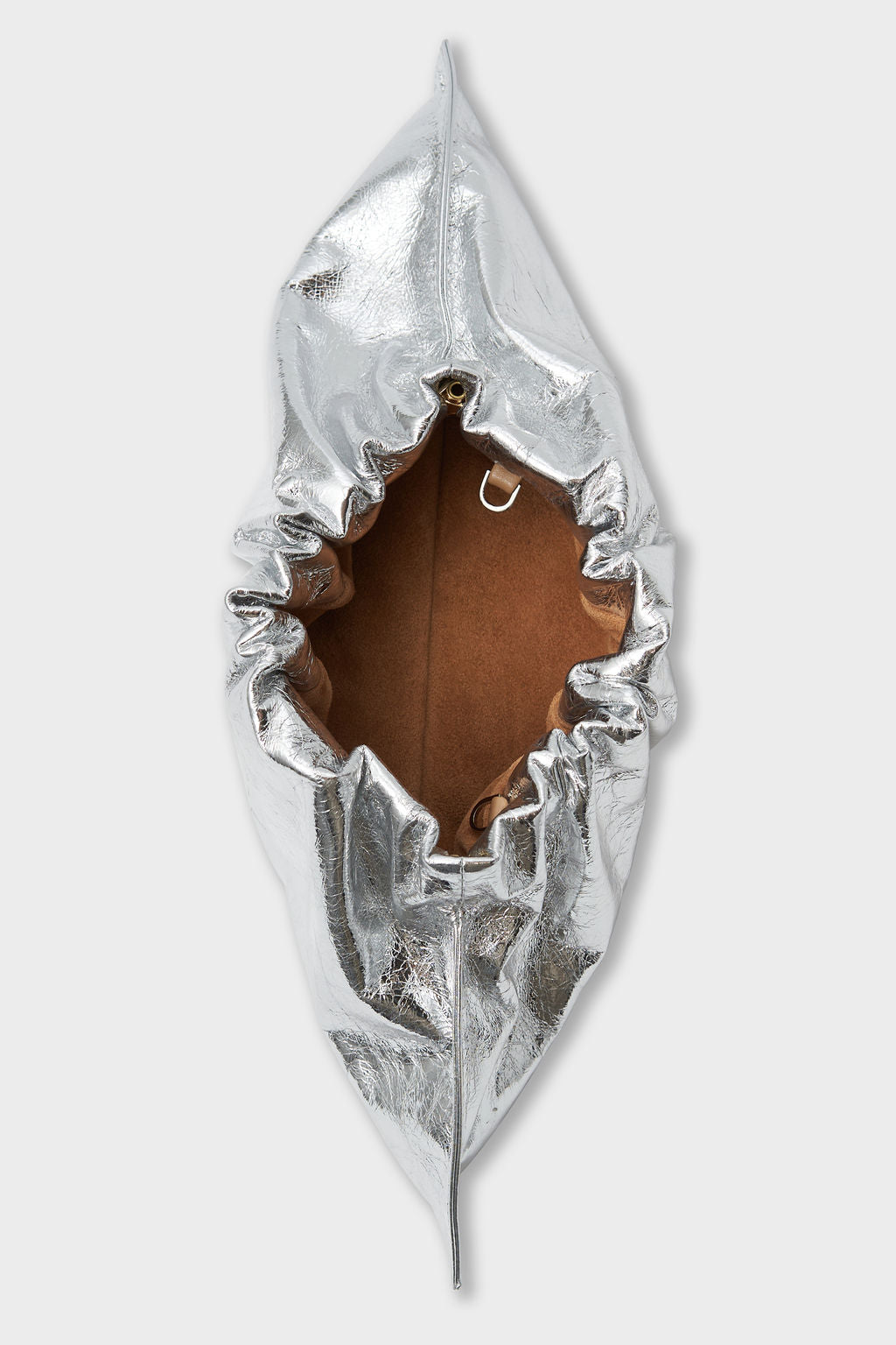 Mini Cloud Clutch in Metallic Silver