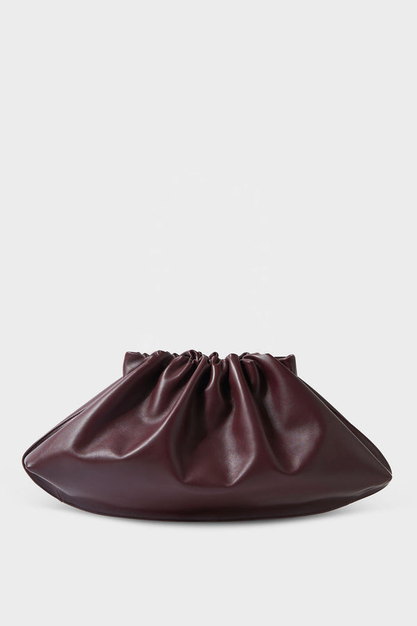 Cloud Clutch Bag in Smooth Burgundy