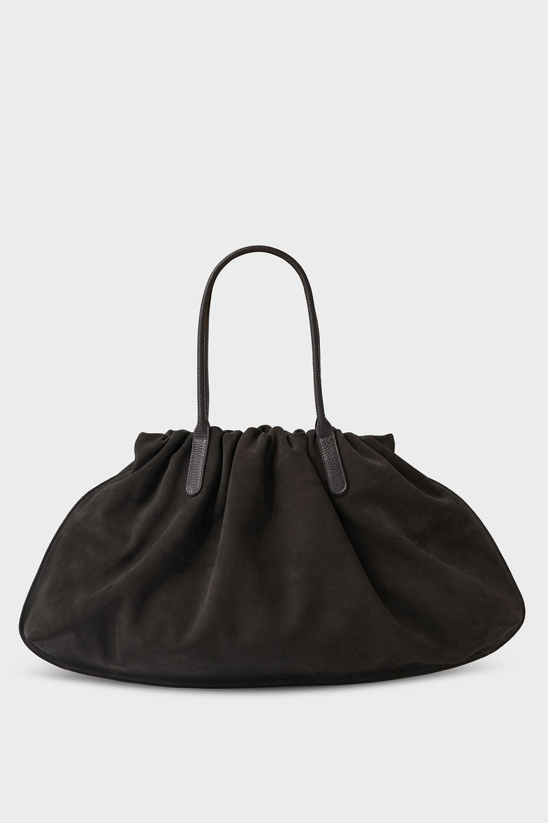 Big Cloud Shoulder Bag in Suede Dark Brown