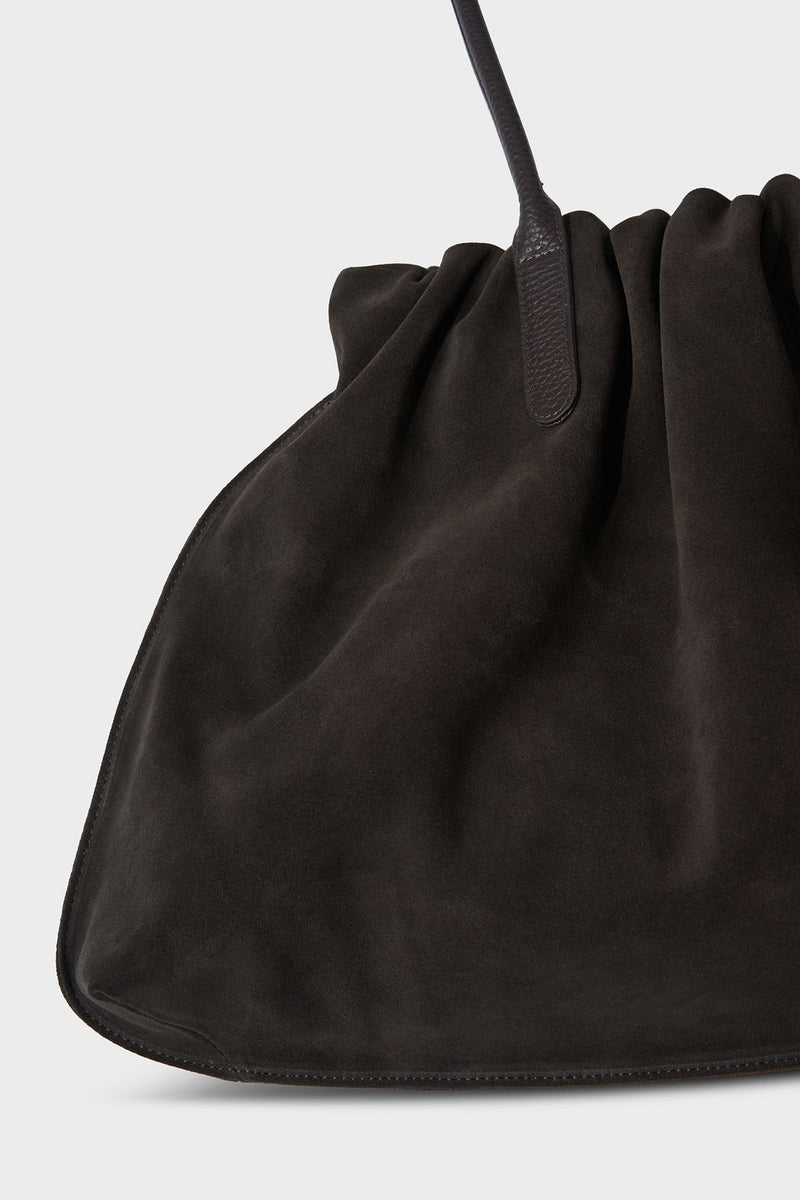 Big Cloud Shoulder Bag in Suede Dark Brown