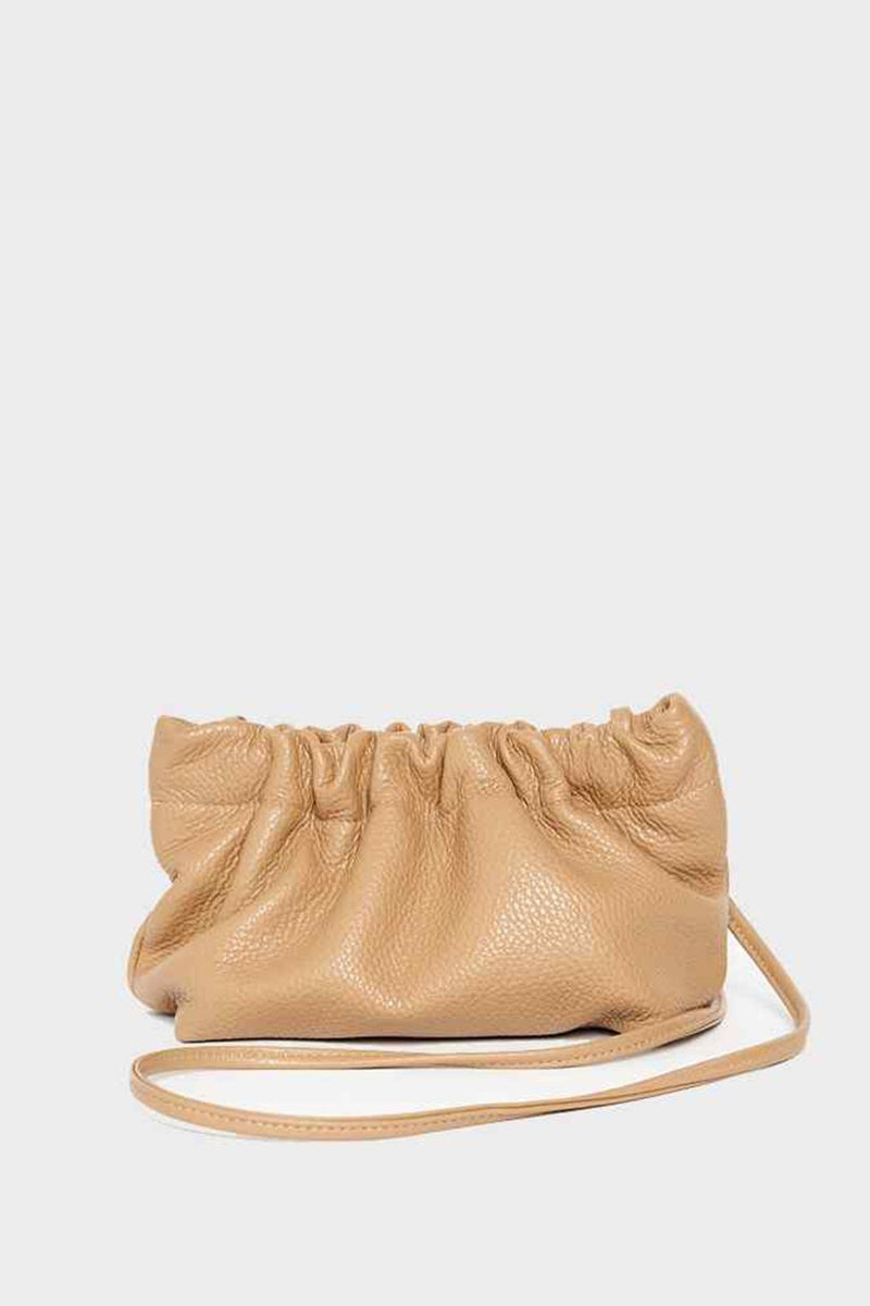 Mini Mellow Clutch in Grain Beige