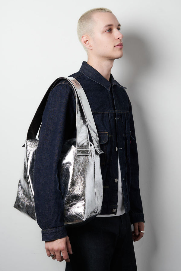 Big Day Shoulder Bag in Metallic Silver