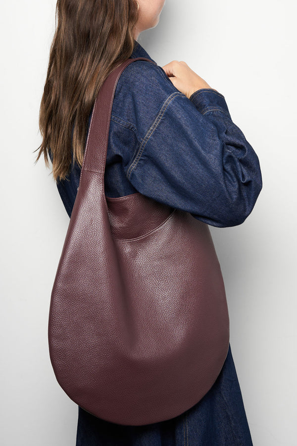 One Hobo Bag in Grain Burgundy