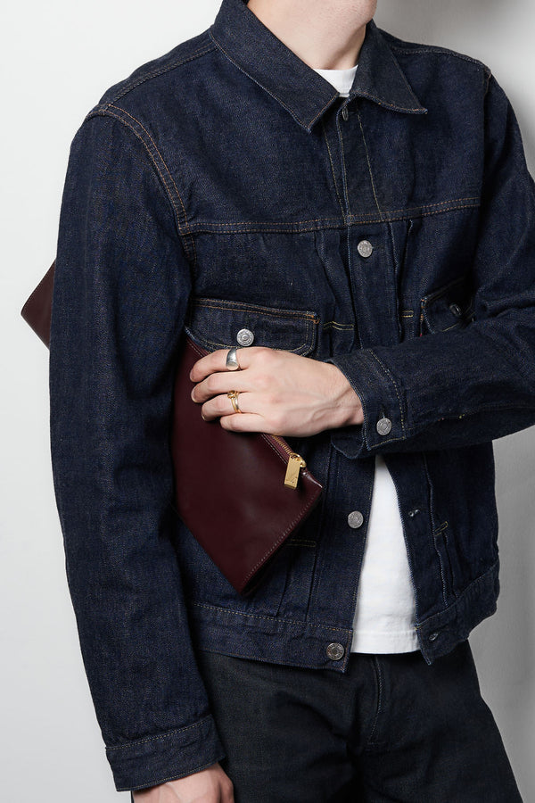 Slimline Clutch Pouch in Smooth Burgundy