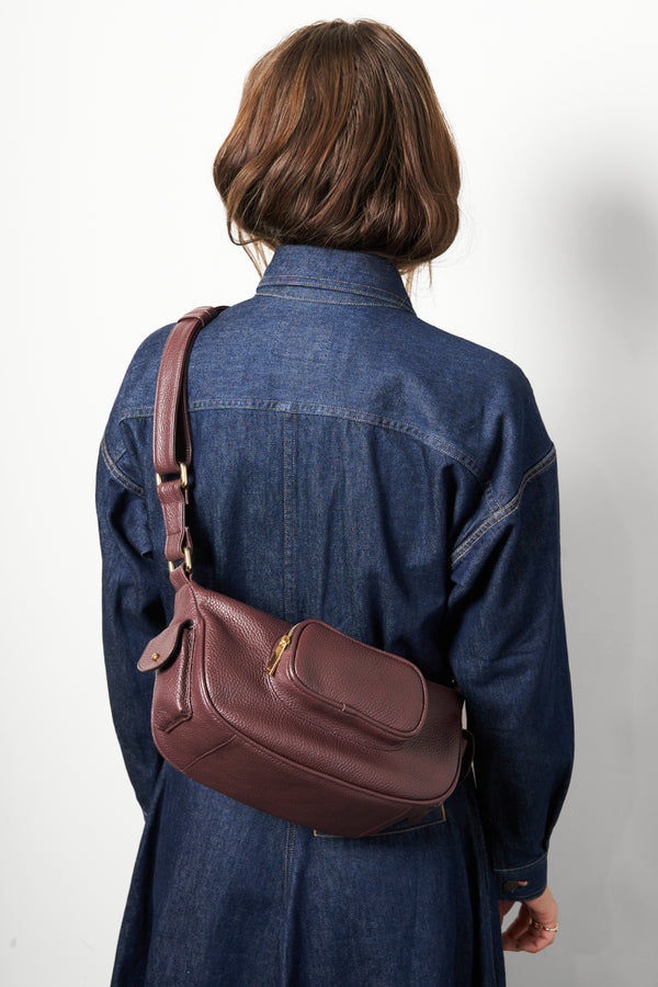 Pocket Rocket Hobo in Grain Burgundy