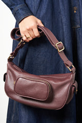 Pocket Rocket Hobo in Grain Burgundy