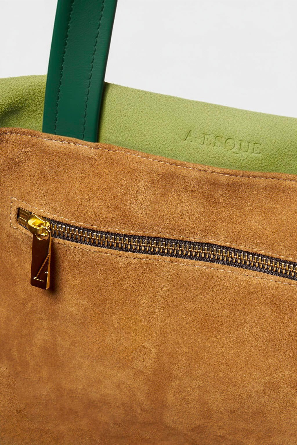 Deluxe Suede Tote in Matcha