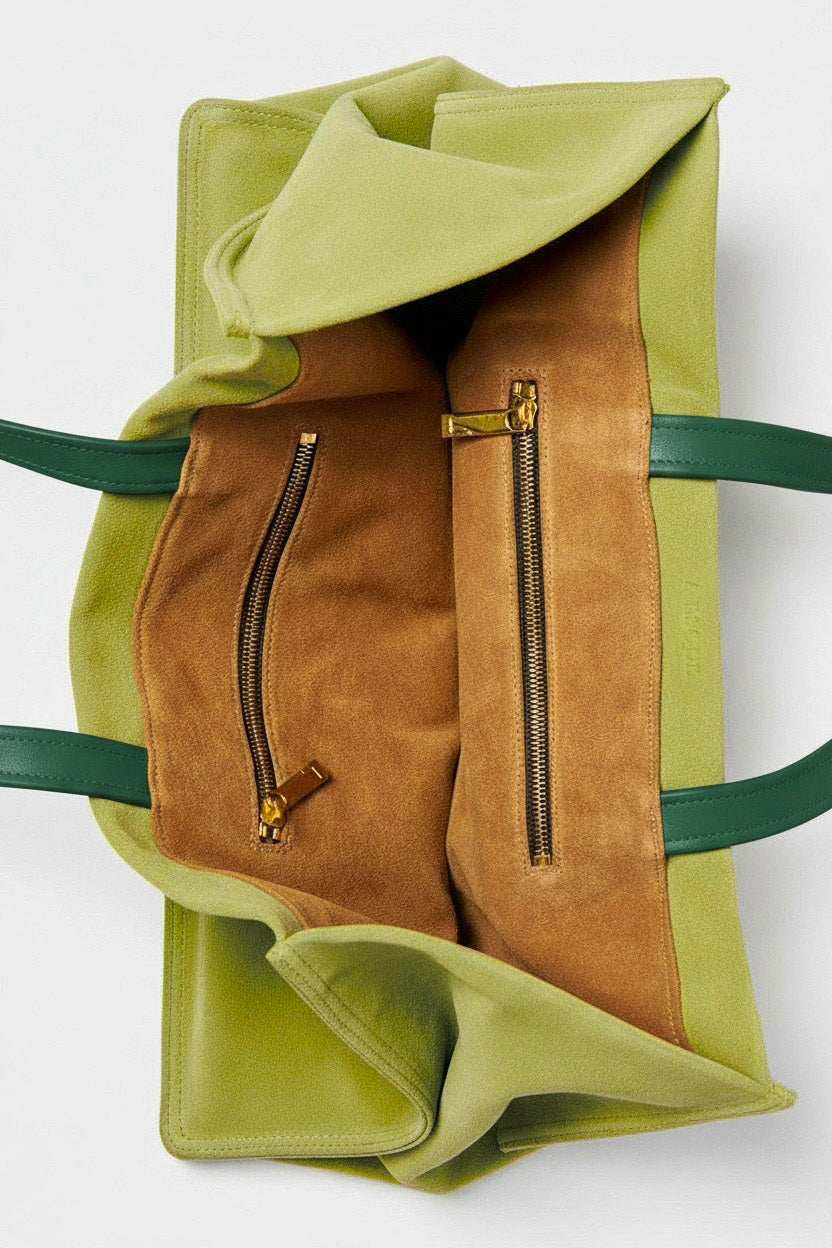 Deluxe Suede Tote in Matcha