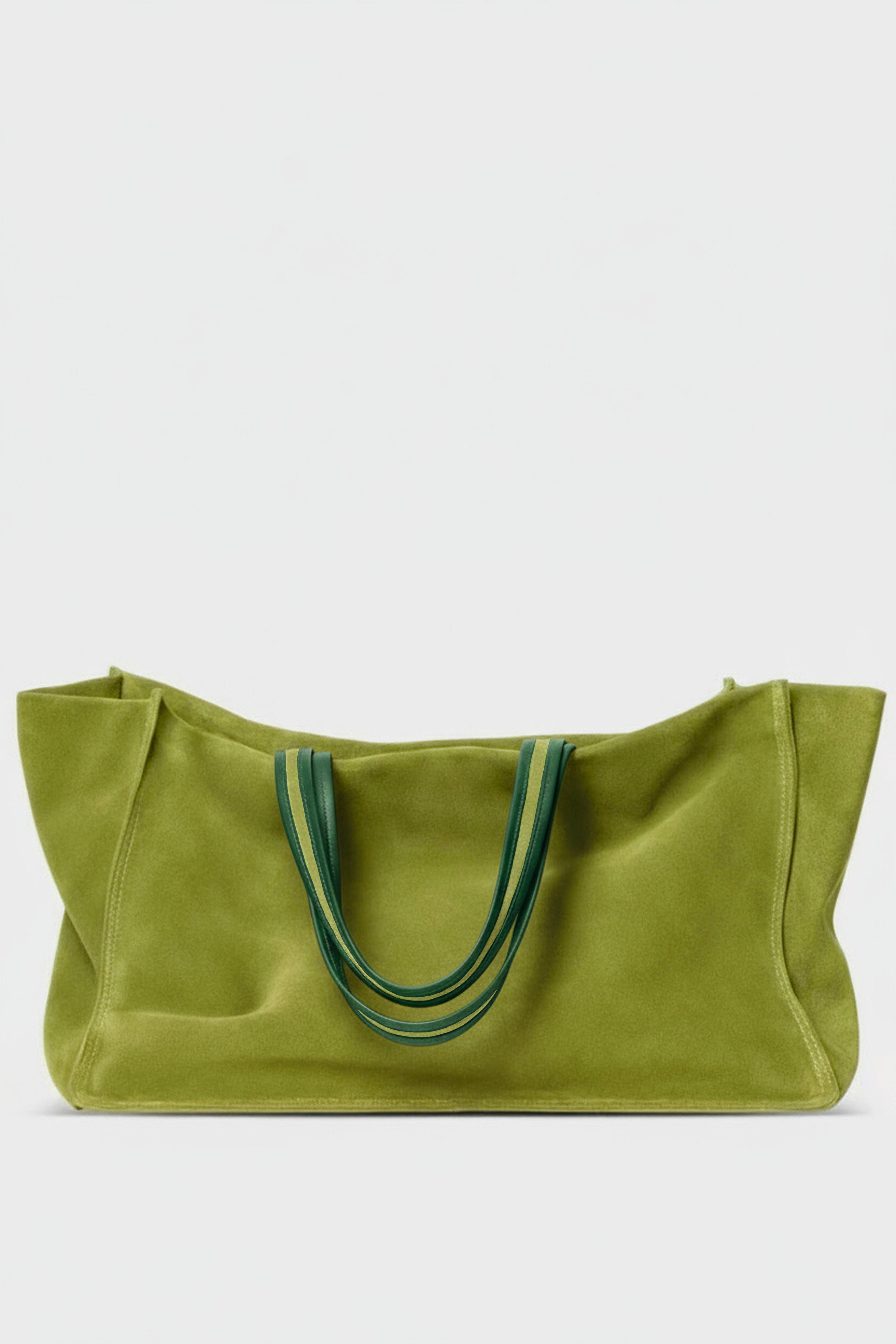 Deluxe Suede Tote in Matcha