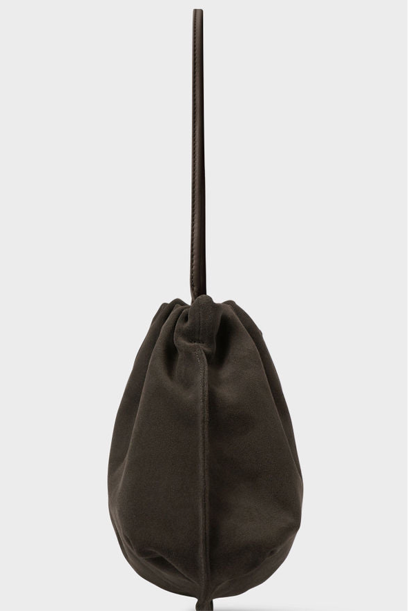 Suede Cloud Bag in Dark Brown