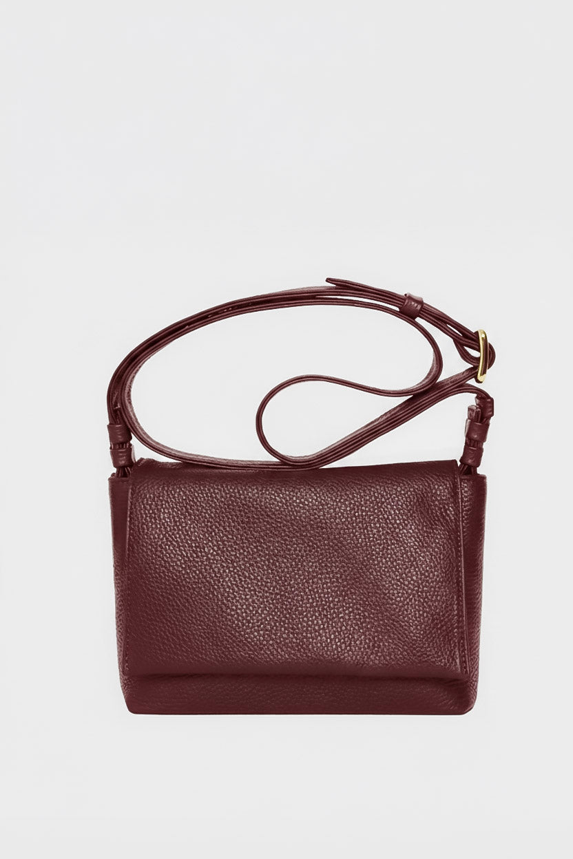 Encase Satchel in Grain Burgundy