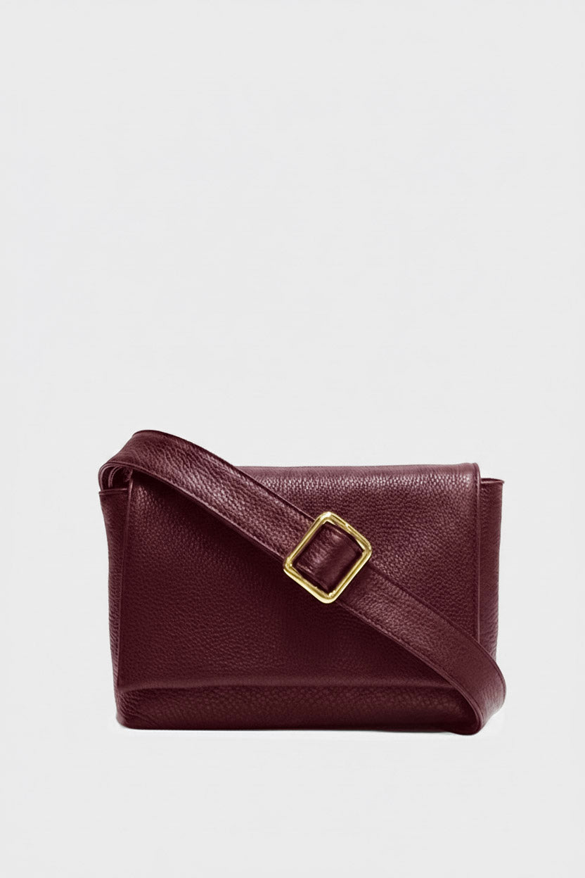 Encase Satchel in Grain Burgundy