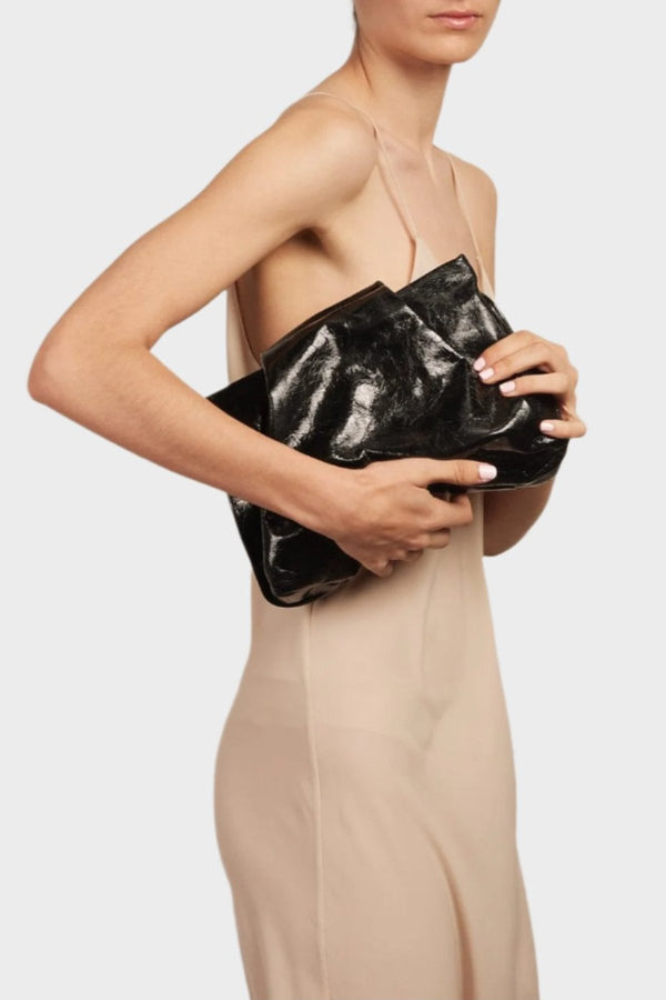 Fold Clutch in Metallic Black