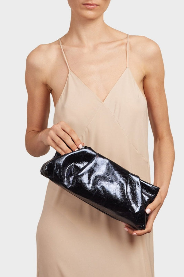 Fold Long Clutch Metallic Midnight