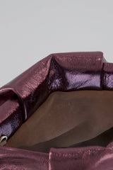 Fold Clutch in Metallic Burgundy