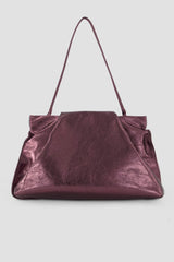 Fold Clutch in Metallic Burgundy