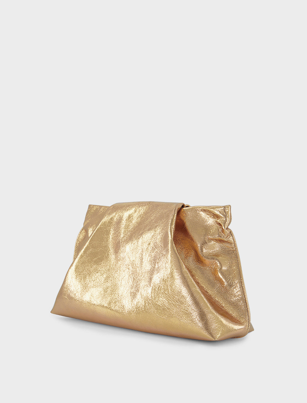 Fold Clutch in Metallic Gold