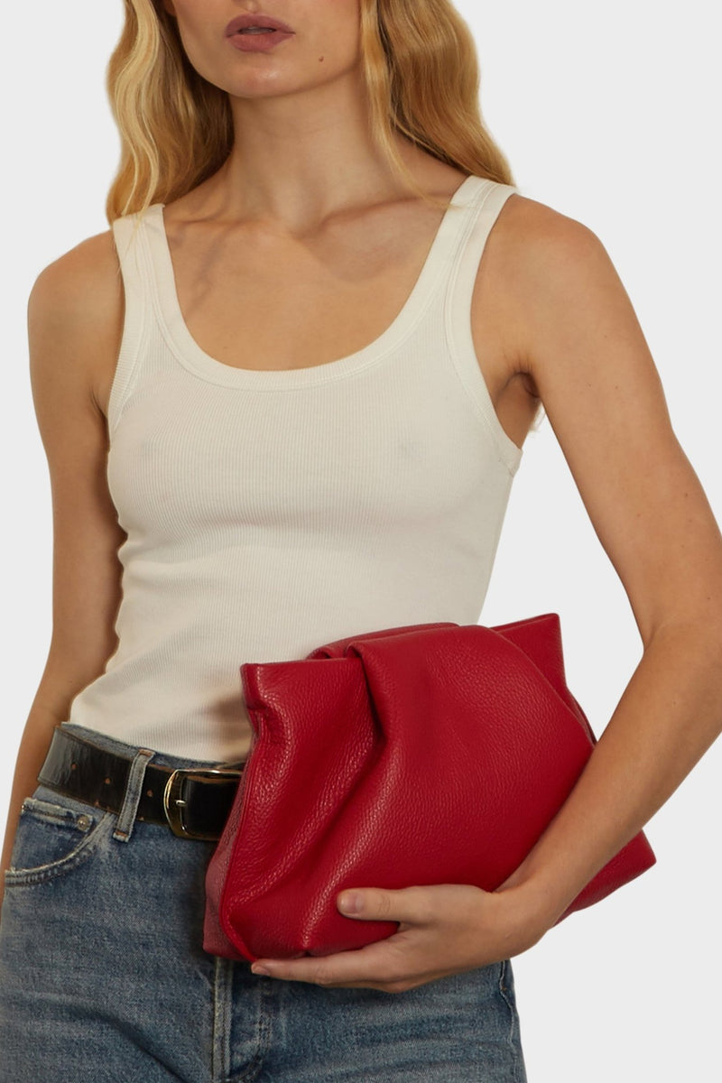 Fold Clutch in Grain Red