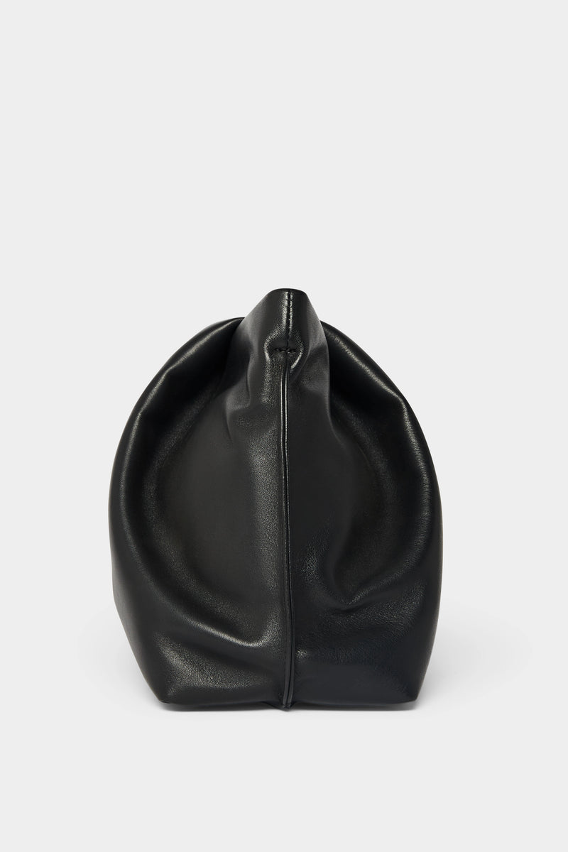 Fold Smooth Black Clutch Shoulder Bag Handmade in Australia A ESQUE