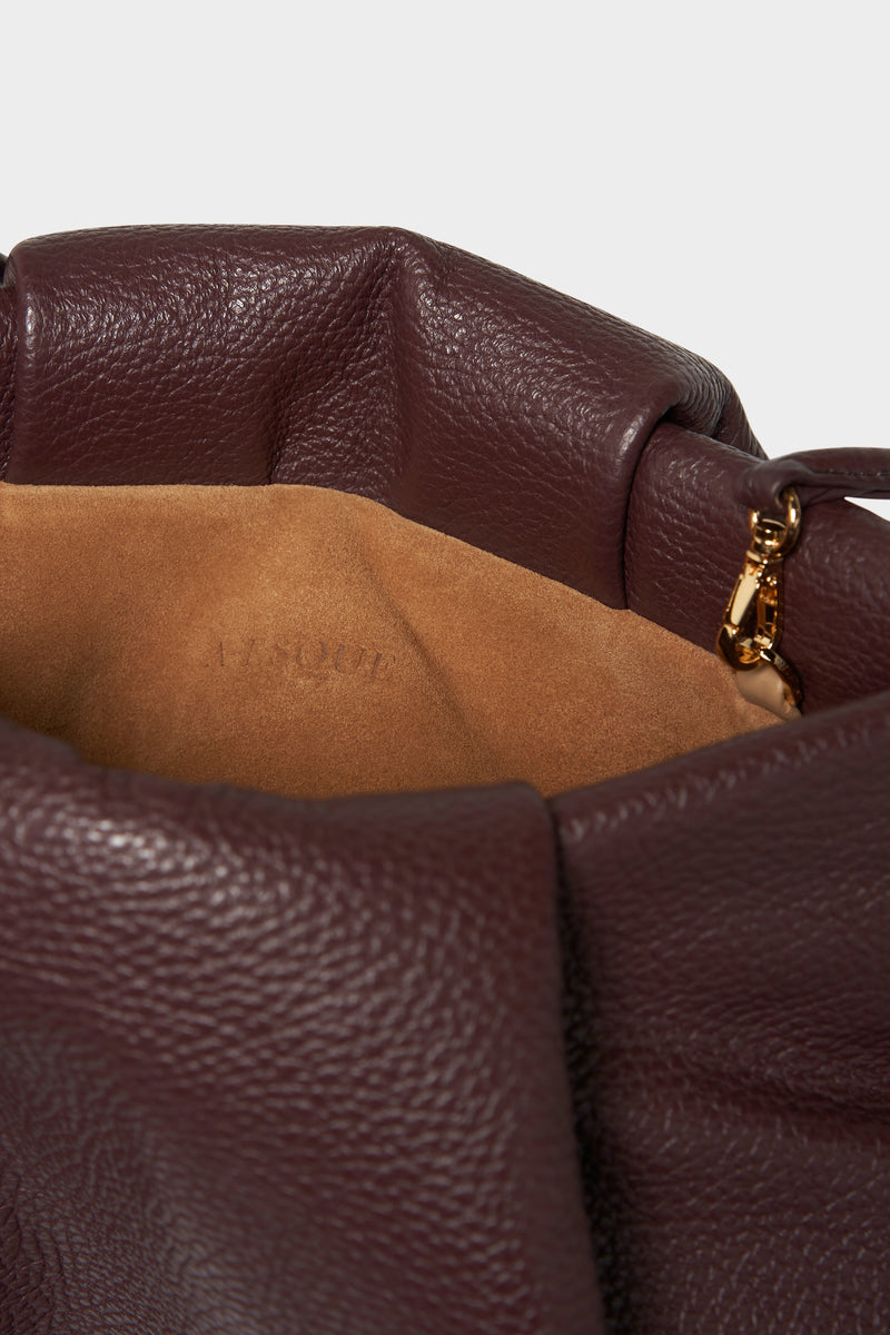 Fold Clutch in Grain Burgundy