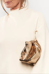 Fold Clutch in Metallic Gold