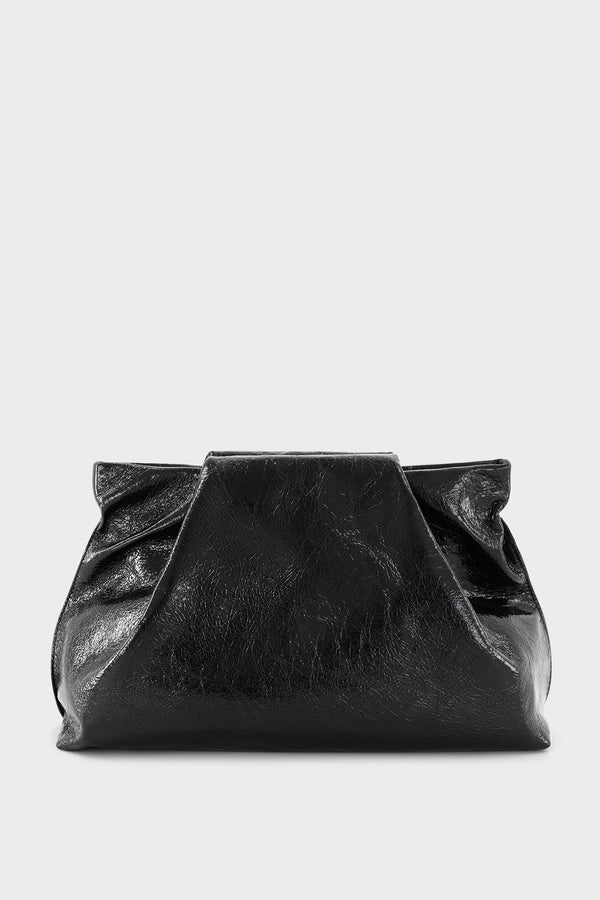 Fold Clutch in Metallic Black