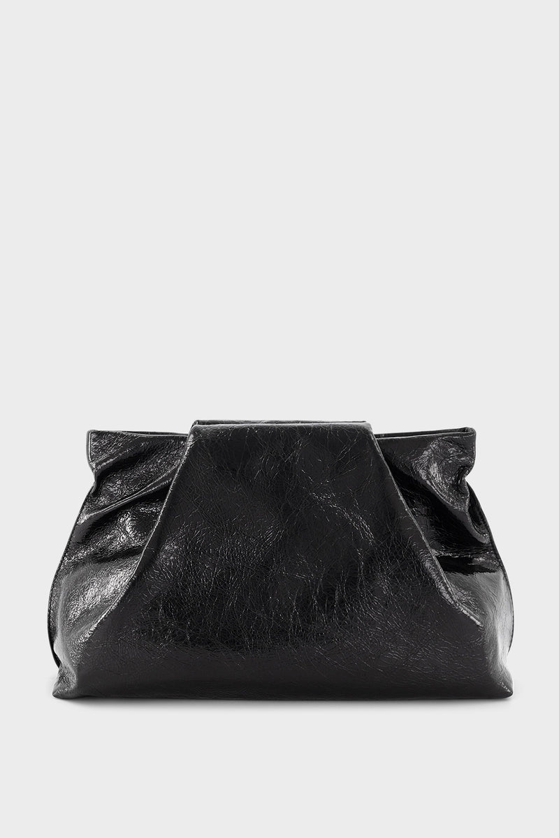 Fold Clutch in Metallic Black