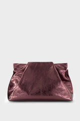 Fold Clutch in Metallic Burgundy