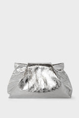 Fold Clutch in Metallic Silver