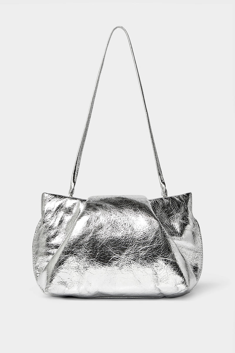 Silver metallic clutch purse sale