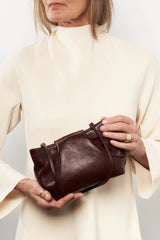 Fold Clutch Mini in Smooth Burgundy