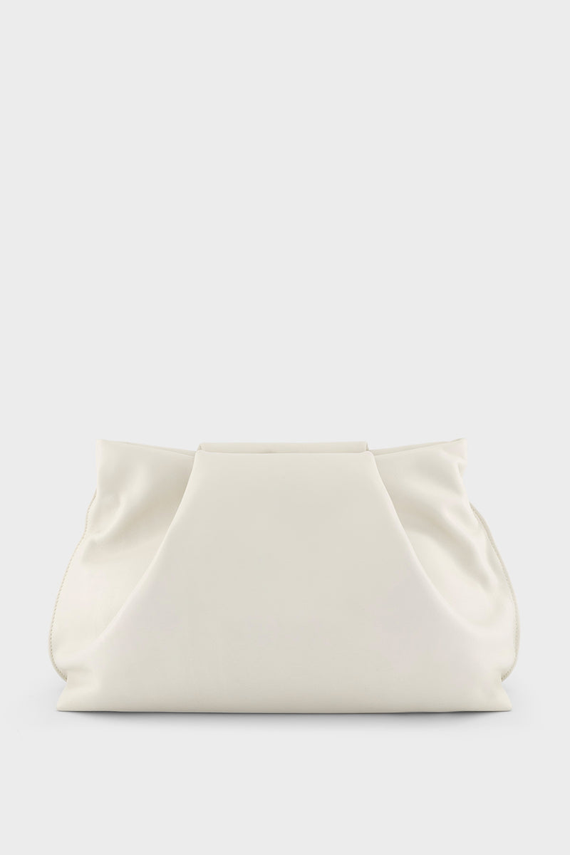 Fold Clutch in Smooth Off White