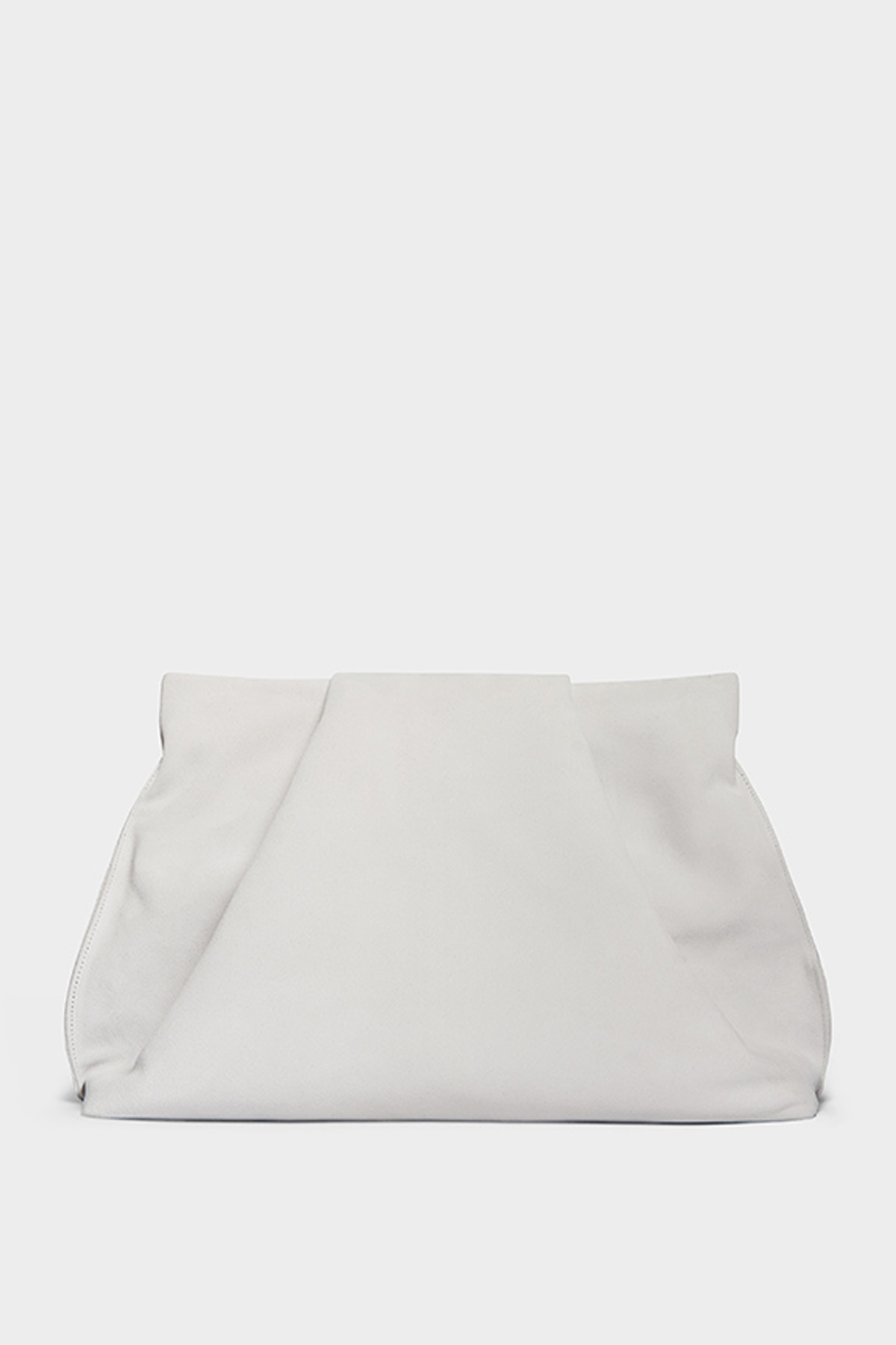 Fold Clutch in Suede White