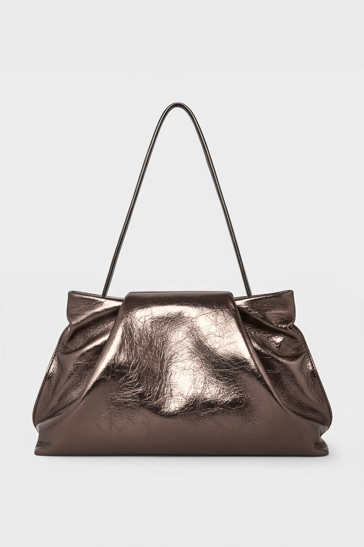 Fold Clutch in Metallic Brown