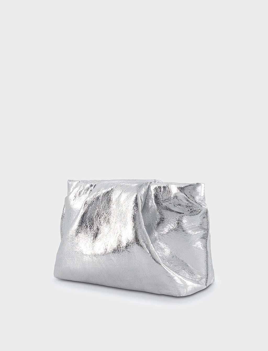 Fold Clutch Mini in Metallic Silver