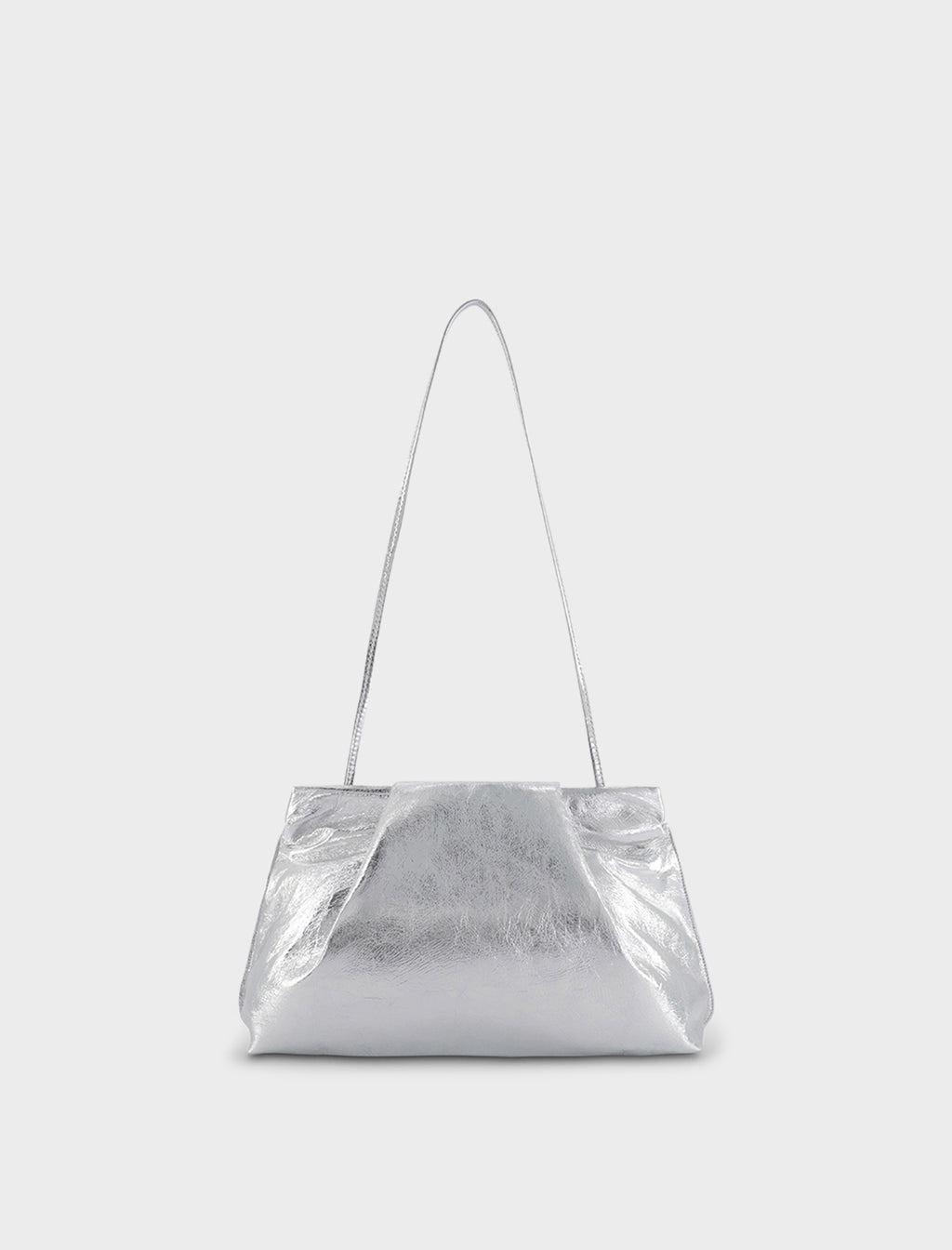 Fold Clutch in Metallic Silver