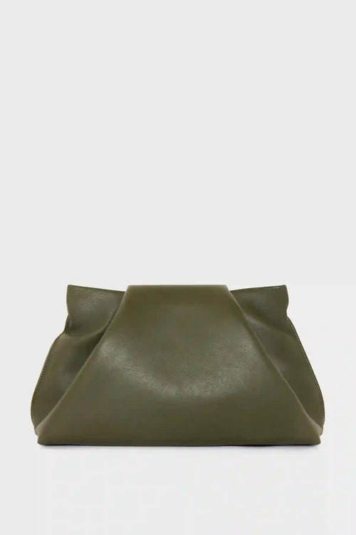 Fold Clutch in Smooth Khaki