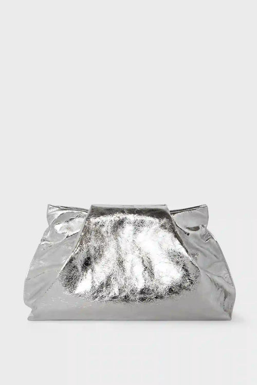 Fold Clutch in Metallic Silver