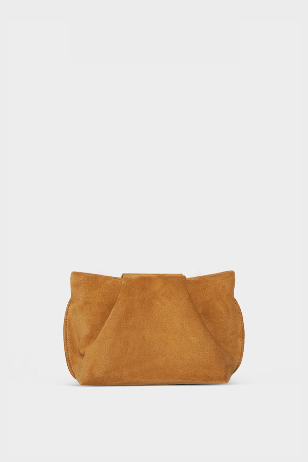 Fold Clutch Mini in Suede Tan