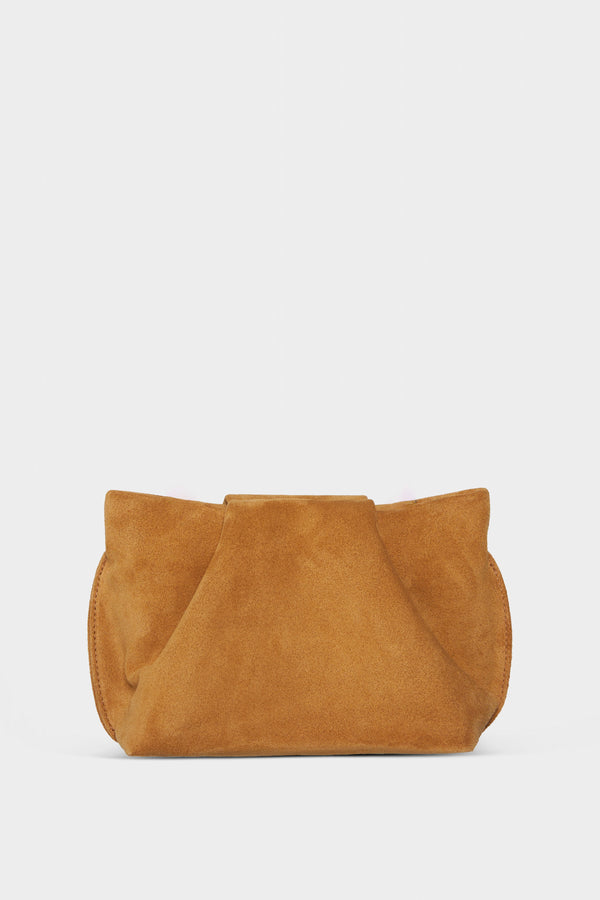 Fold Clutch Mini in Suede Tan