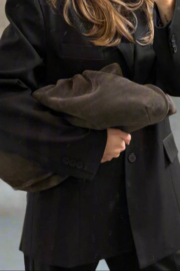 Suede Cloud Bag in Dark Brown