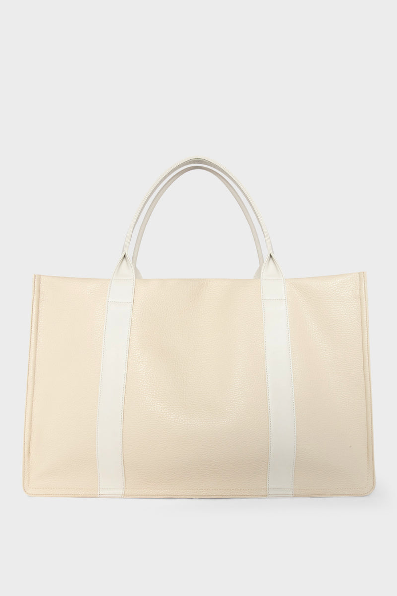 Grocer Deluxe Tote Bag in White Wash