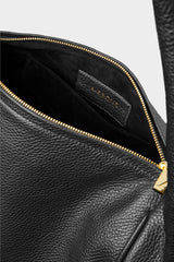 Midi Halo Shoulder Bag in Grain Black