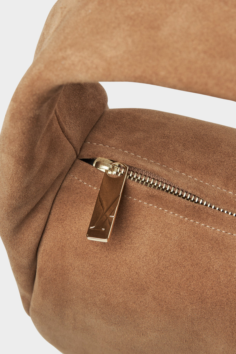 Halo Day Shoulder Bag in Suede Tan