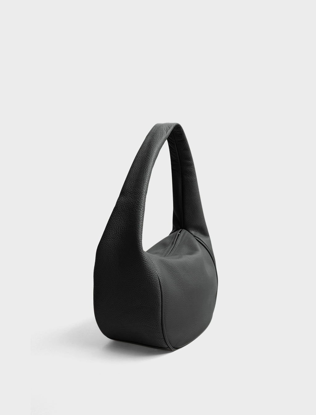 Midi Halo Shoulder Bag in Grain Black