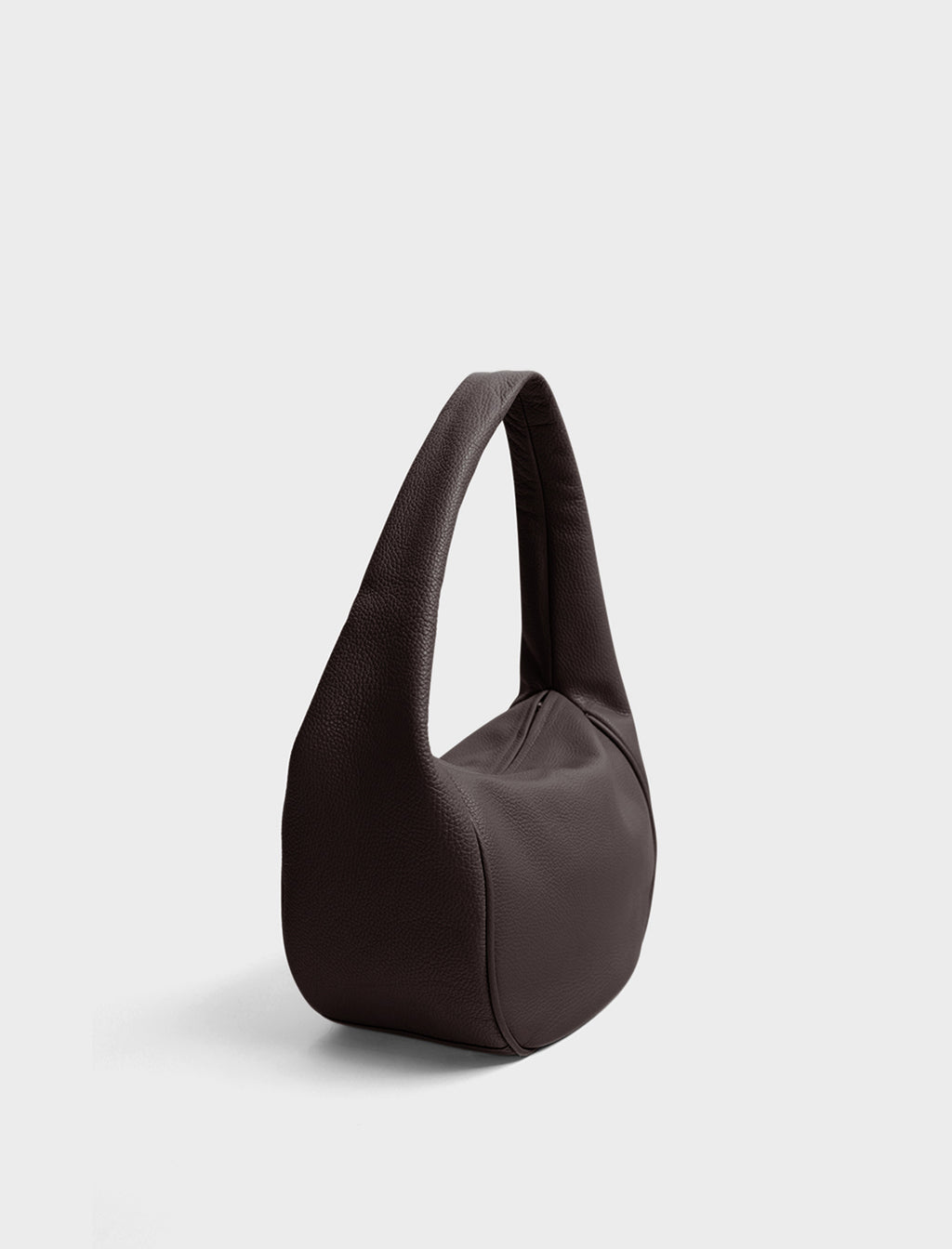 Midi Halo Shoulder Bag in Grain Dark Brown